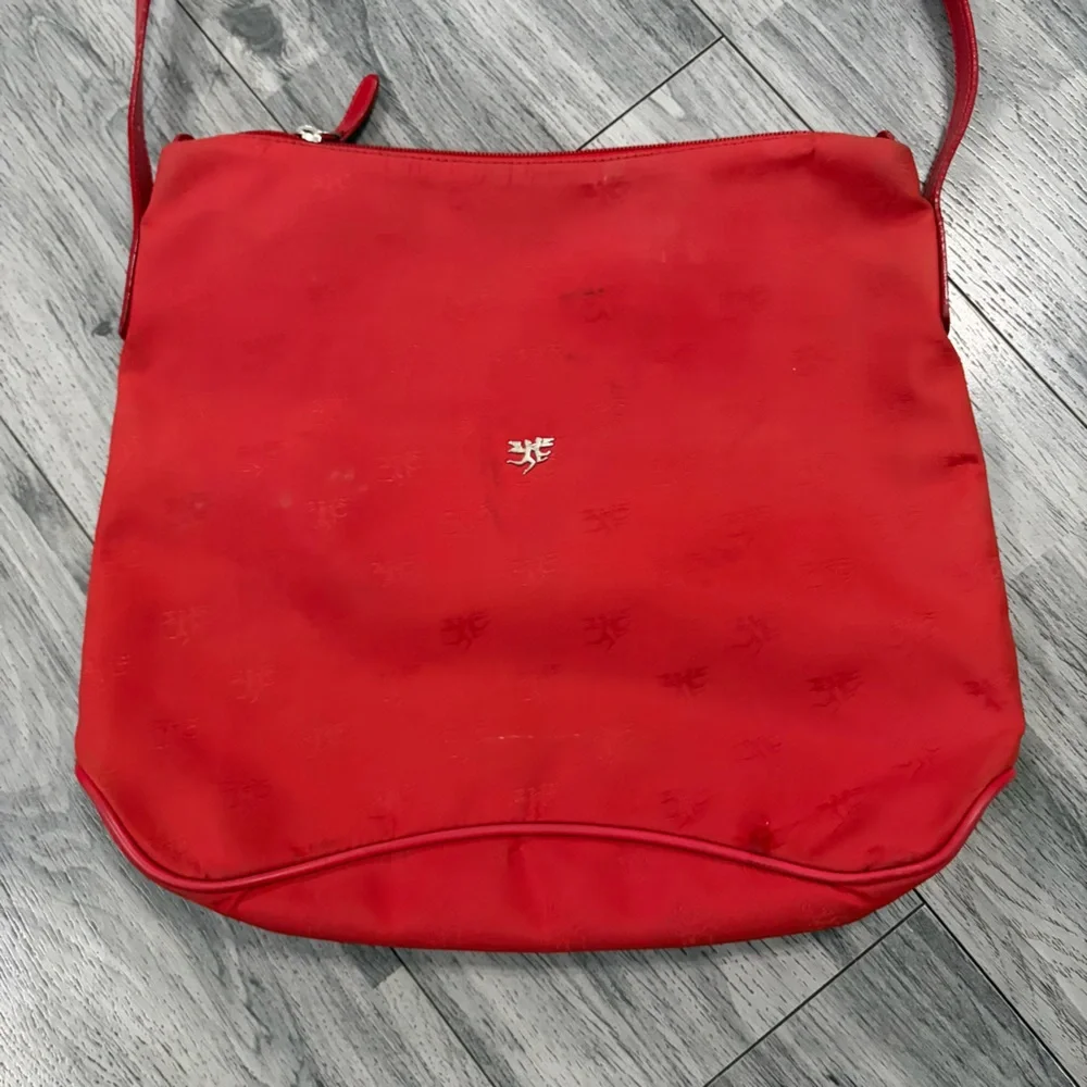 Piero Guidi Red Nylon and Patent Leather Shoulder Bag Made in Italy - Picture 2 of 10